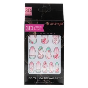 Orange 3d desenli tırnak